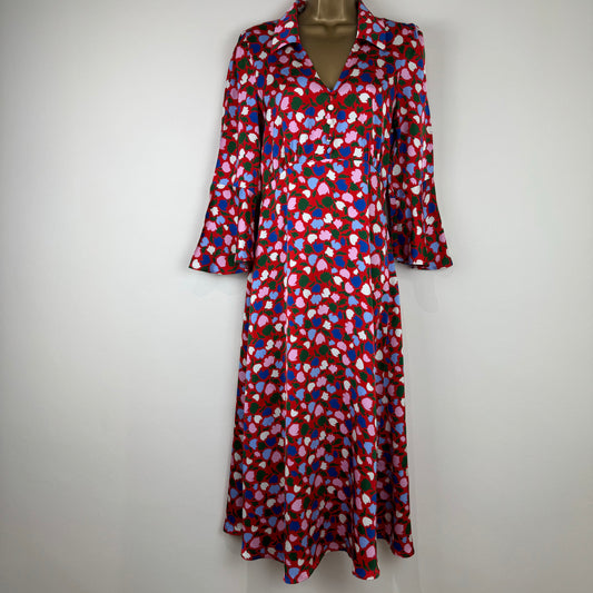 Finery Midi Dress Red Floral
