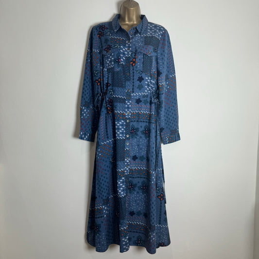 Blue Print Leonora Shirt Midi Dress