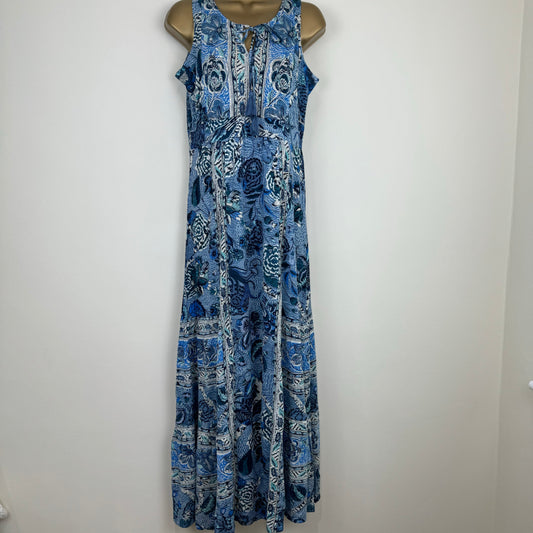 Priya Blue Print Jersey Maxi Dress